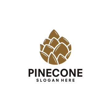 Pine Cone logo design template illustration vector