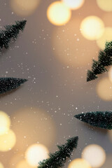 Naklejka premium Christmas trees with design space background