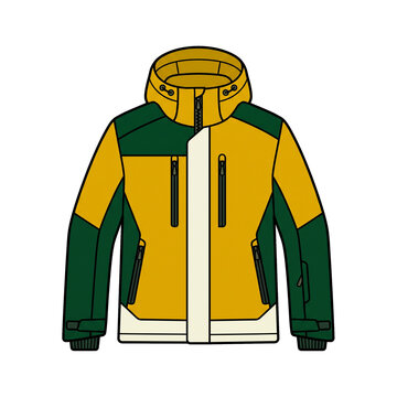 Winter Ski Parka Jacket with Hood Clipart