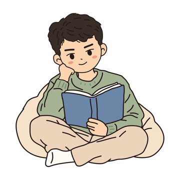 man reading a book