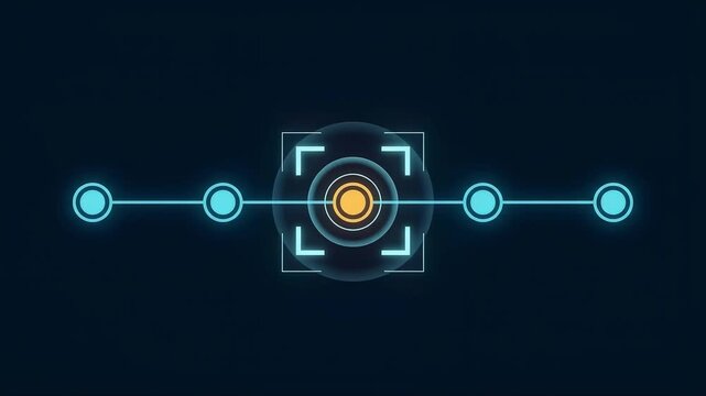 AI incident detection and recovery animation showing a disrupted process path being identified, isolated, and restored in a stable enterprise workflow.