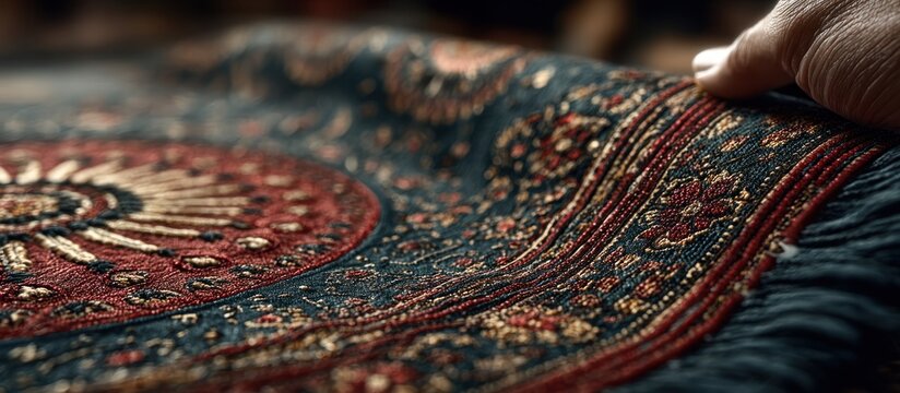 Intricate floral patterned fabric texture.