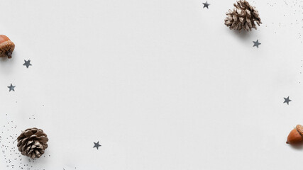 Naklejka premium Design space Christmas gray background