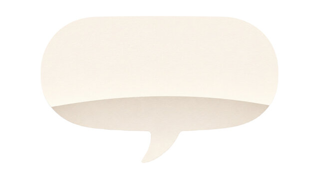 Beige speech bubble isolated on transparent background