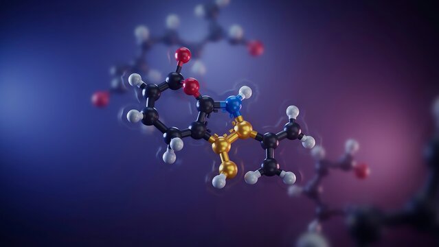 3d molecular structure of chemical compound in space background