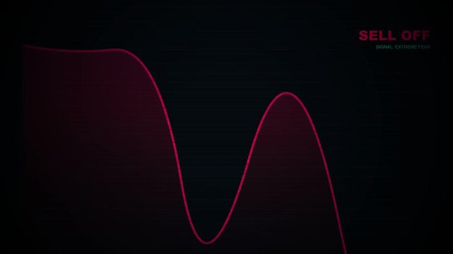 Abstract Red Glowing Neon Wave Loop Dark Futuristic Digital Data Visualization Audio Spectrum Equalizer Stock Market Chart Tech Background Animation Motion Graphic.