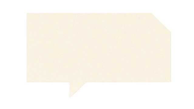 Blank speech bubble cut out of paper isolated on transparent background