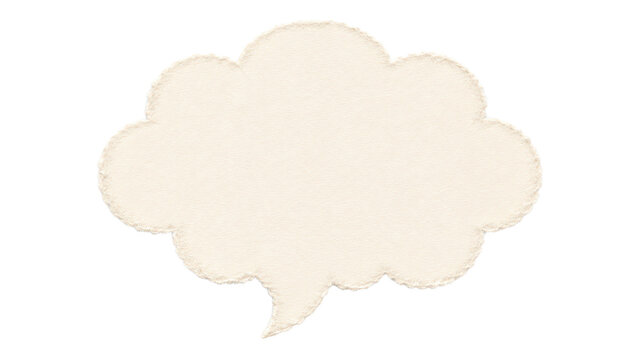 A beige speech bubble isolated on transparent background