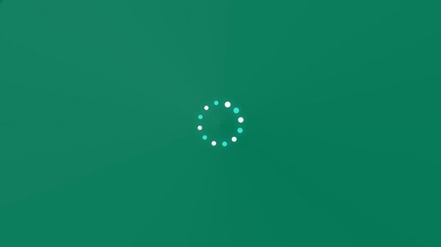 clean green loading spinner animation abstract looping background minimal digital progress buffering circle graphic interface motion video background.