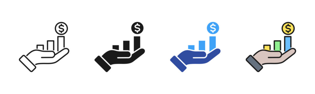 Poverty Reduction icon set multiple style collection