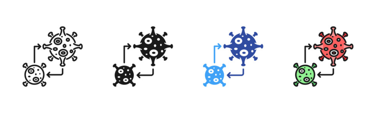 Viral Mutation icon set multiple style collection