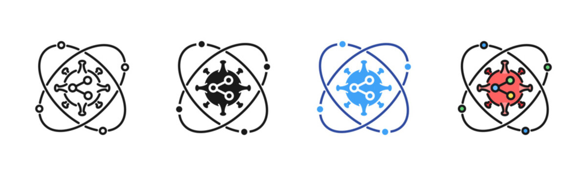 Molecular Structure icon set multiple style collection
