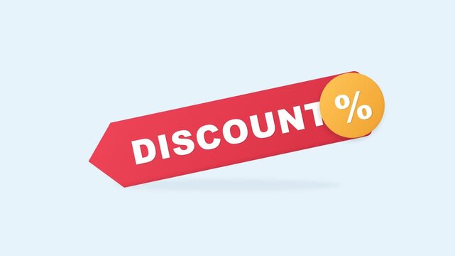 Discount banner arrow featuring percentage sign for online shopping and commercial promotion