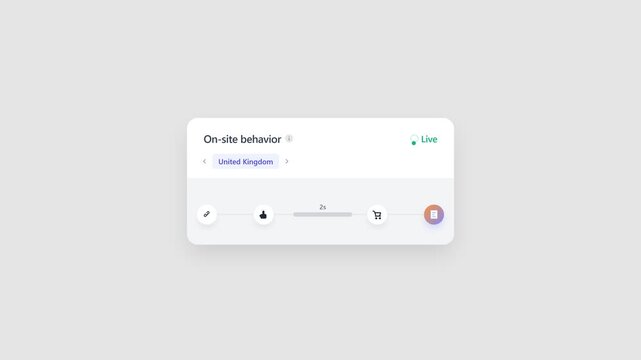 Dashboard interface menu showing user behavior analytics data panel with simple UI design