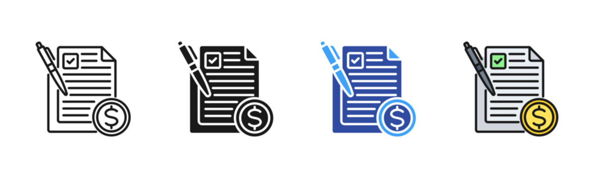 Job Estimation icon set multiple style collection