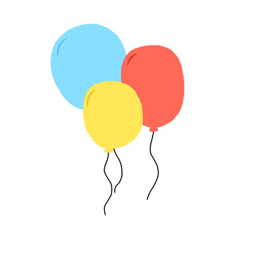 Colorful balloon on white background