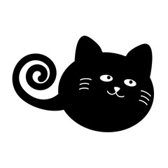 ハロウィン 素材 イラスト アイコン おばけ 猫  黒猫 © asami