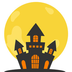 ハロウィン  素材  イラスト アイコン Halloween おばけ 屋敷  © asami