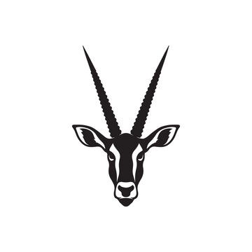 Oryx horn silhouette vector flat illustration design