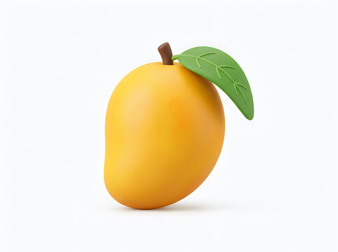 Fresh ripe mango fruit with green leaf