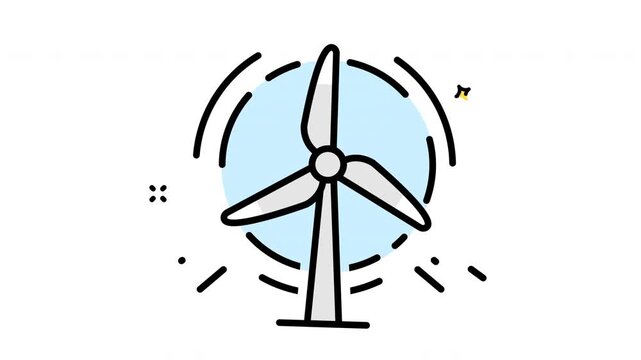 Wind turbine icons representing clean renewable energy technology