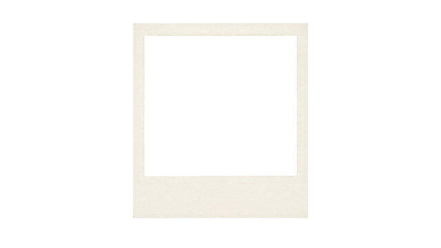 Blank vintage polaroid photo frame isolated on transparent background