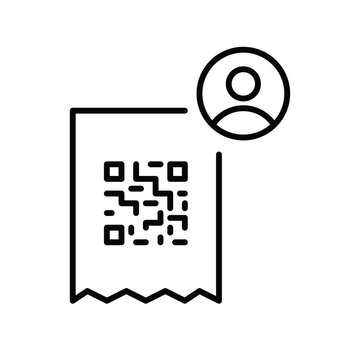 User qr code, profile scan, scan user. Pixel perfect, editable stroke vector icon