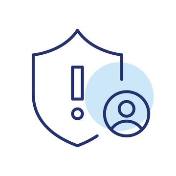 Trusted security alerts, personal risk awareness, protected user access. Pixel perfect, editable stroke vector icon