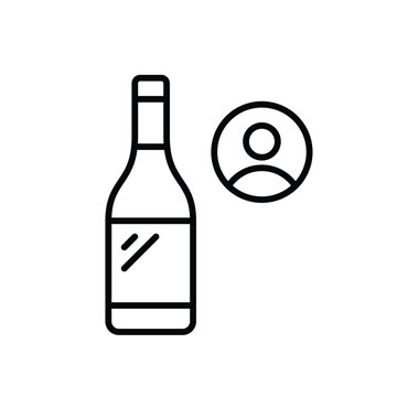 Wine drinker profile, personalised consumer experience. Pixel perfect, editable stroke vector icon