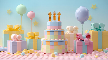 Fototapeta premium Lego birthday cake