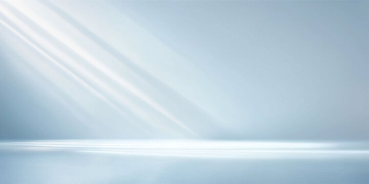 Soft light blue studio background with diagonal sun rays product photography interior design minimalist abstract backdrop interior presentation template atmosphere professional