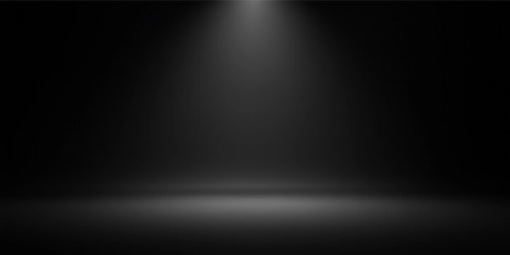 Empty dark room with spotlight illuminating the floor black background stage lighting spotlight empty space dramatic lighting minimalist background illumination abstract interior