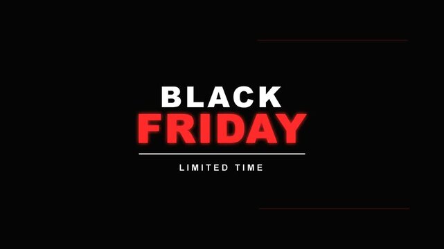 Black Friday sale poster banner design with red typography for retail marketing