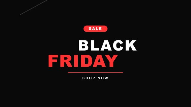 Black Friday sale banner with promotional typography for retail marketing