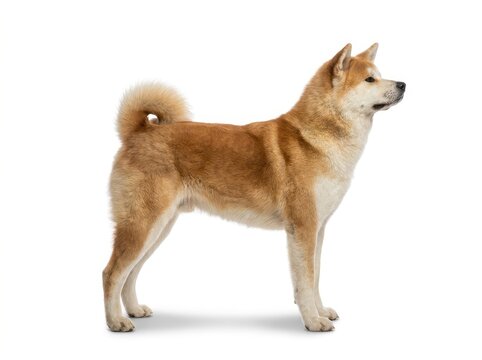 Regal Akita in Show Stack Pose on White Background