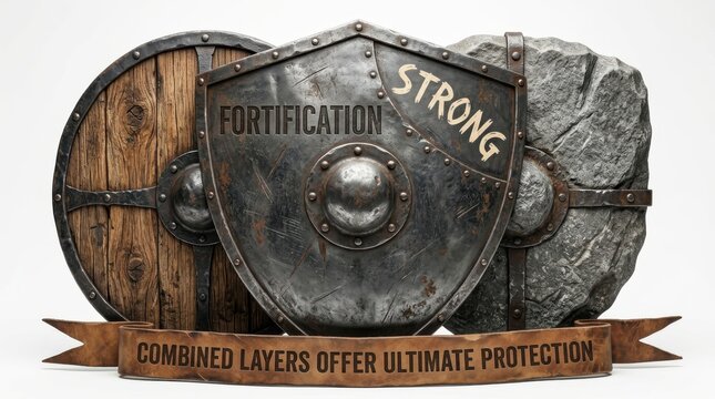 A strong fortification shield with layered protection