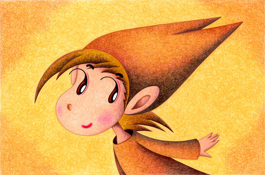 妖精のイラスト - 子供・帽子・ブラウン・ラブリー