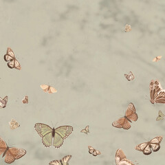 Aesthetic butterfly nature illustration background © Rawpixel.com