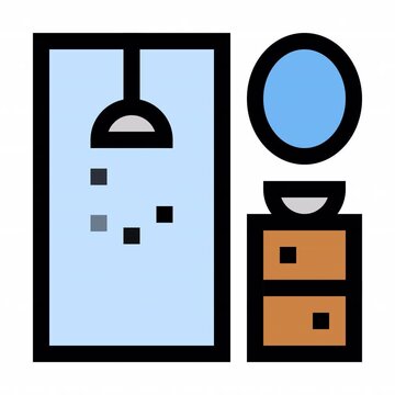 Bathroom Color style, animation icon for social media, presentations, videos, websites, etc. No background, Alpha channel.	
