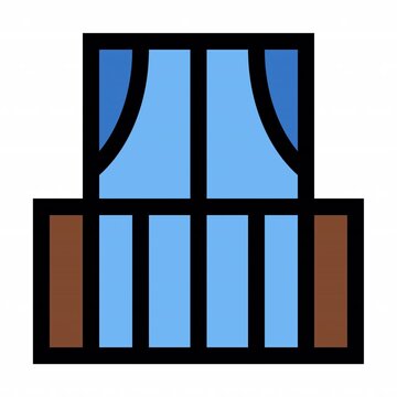 Balcony Color style, animation icon for social media, presentations, videos, websites, etc. No background, Alpha channel.	
