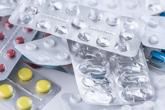 Variety of medicines and drugs.Medicine and healthcare conceptPill for the prescription and treatment various diseases chemistry