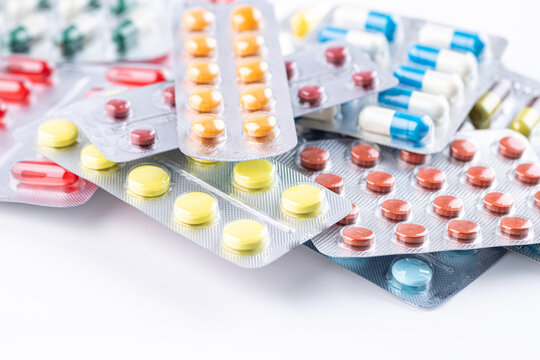 Variety of medicines and drugs.Medicine and healthcare concept.Pill for the prescription and treatment various diseases chemistry