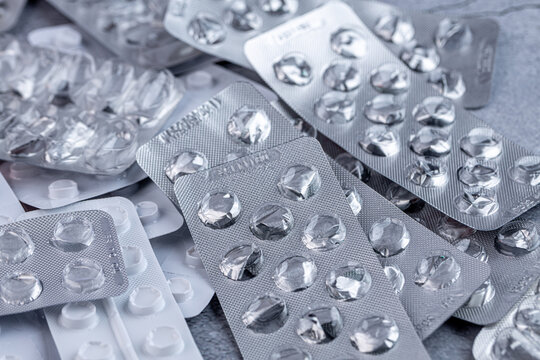 Variety of medicines and drugs.Medicine and healthcare conceptPill for the prescription and treatment various diseases chemistry