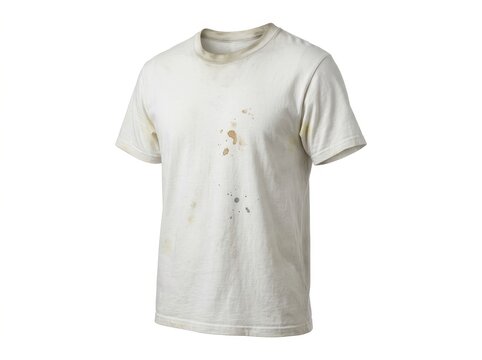 Stained White Shirt Isolated on White Background