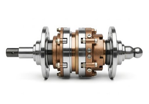 Exploded view of car differential gear assembly isolated on white background