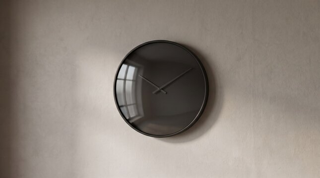 Modern Minimalist Wall Clock Reflecting Window Light