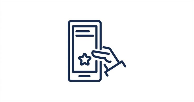mobile customer reviews, feedback, and rating interaction. Motion Icon Line