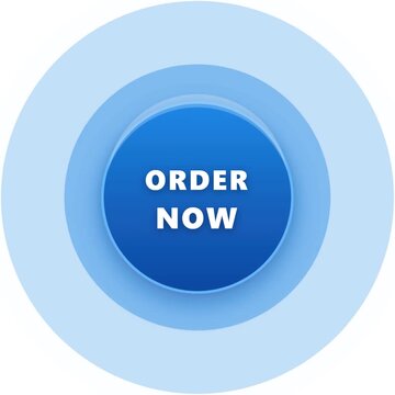 A blue circular button with the text order now surrounded by concentric light blue rings.