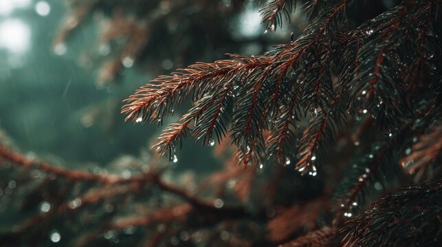 Raindrops on glass window with soft blurred natural background, peaceful rainy weather atmosphere, water drops, moisture and condensation creating a calm monsoon season nature texture and serene outdo