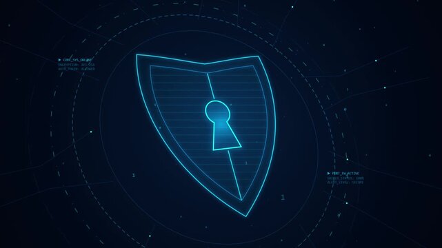 Cyber security HUD shield with encryption telemetry interface loop